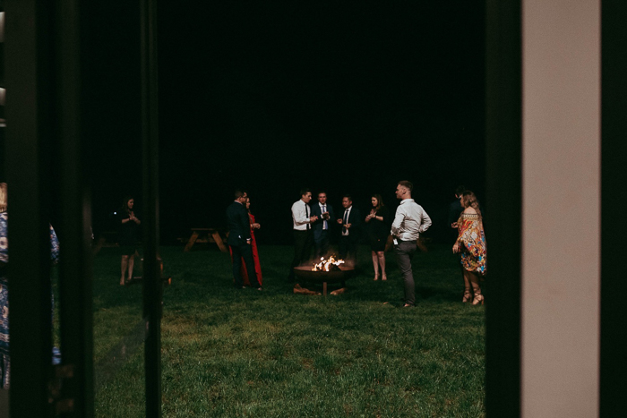 Fire pit at wedding