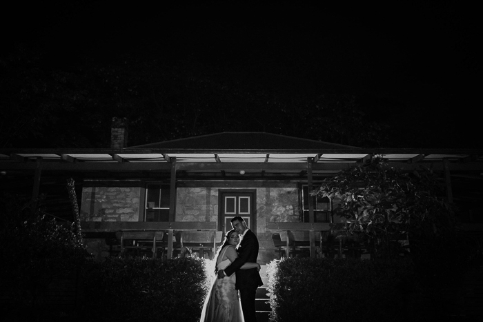 Bride and Groom backlit